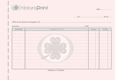 Talonarios A4 triplicados 2 tintas 4 A5 rosa negro