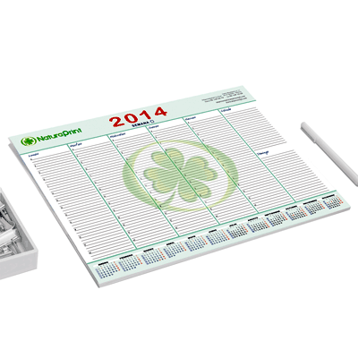 Calendario mesa plano interior