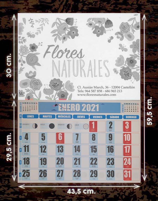 Calendarios faldilla (43,5) escala de grises 1 calendario de pared 435 cmts grisesnueva 1