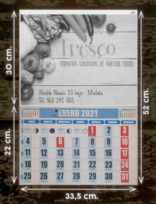 Calendarios faldilla (33,5) escala de grises 1 calndarios de pared 335 grisesnueva